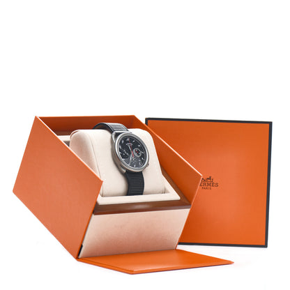 Hermes Titanium Barenia 41mm Chronograph Arceau Automatic Watch Noir 5 of 5