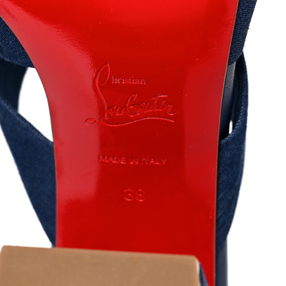 Christian Louboutin Denim Disco Club 85 Sandals 38 Blue 6 of 7