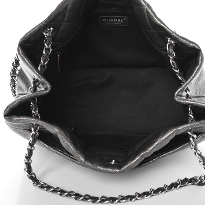 Chanel Metallic Caviar Quilted CC Timeless Tote Dark Silver 5 of 10