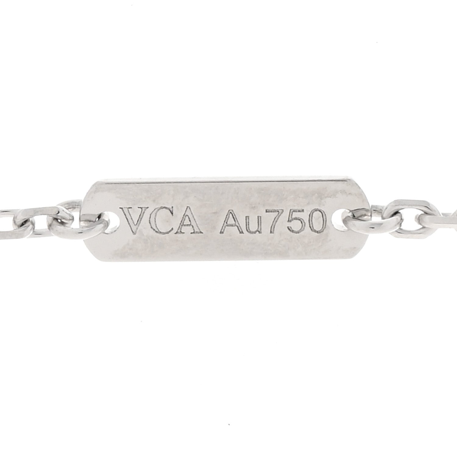 Van Cleef & Arpels 18K White Gold Guilloche Vintage Alhambra Pendant Necklace 4 of 5