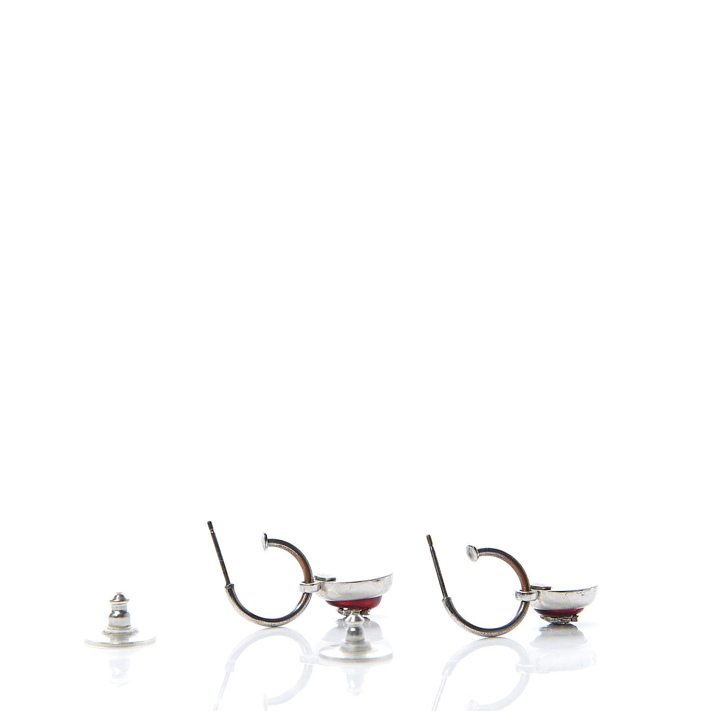 Gripoix Poured Glass CC Dangle Earrings Silver