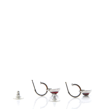 Chanel Gripoix Poured Glass CC Dangle Earrings Silver 3 of 6