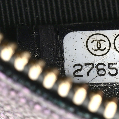 Chanel Iridescent Caviar Quilted Round Clutch With Chain Black 7 of 10