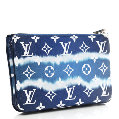 Louis Vuitton Monogram Giant Escale Double Zip Pochette Blue 3 of 8