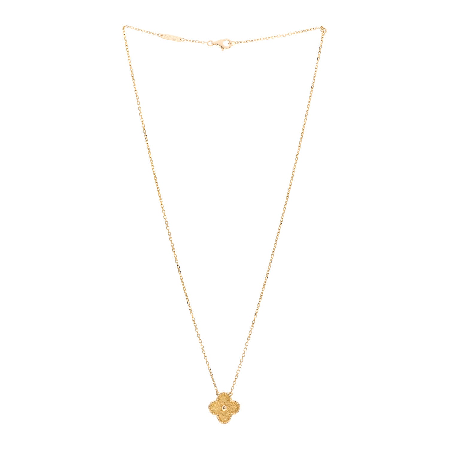 Van Cleef & Arpels 18K Yellow Gold Vintage Alhambra Pendant Necklace 3 of 5