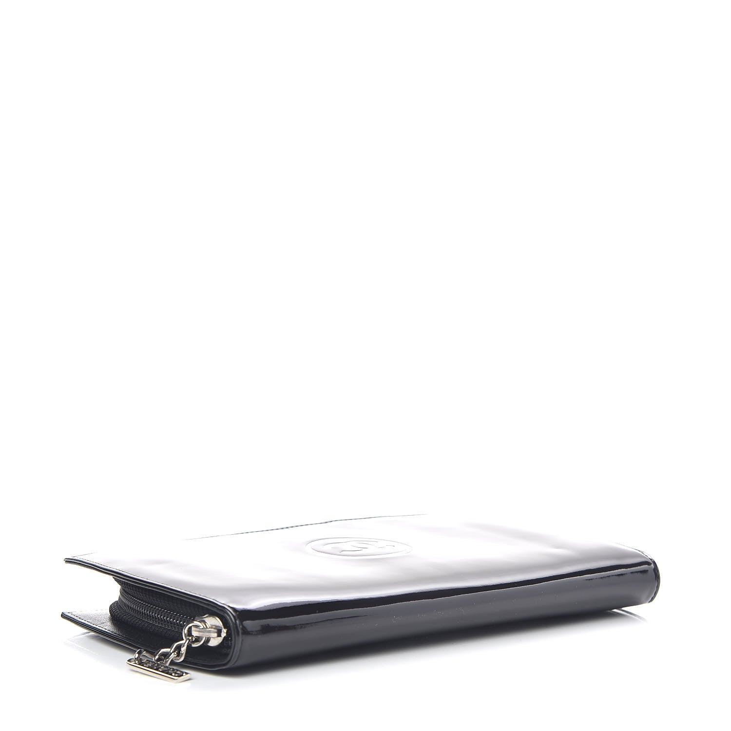 Chanel Patent Large CC Compact Zip Gusset Wallet Black 4 of 8