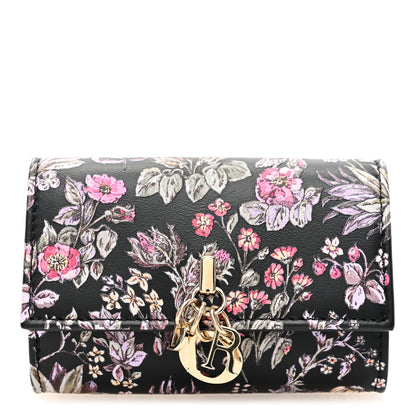 Christian Dior Calfskin Millefiori Printed Miss Dior Glycine Wallet Black 1 of 6