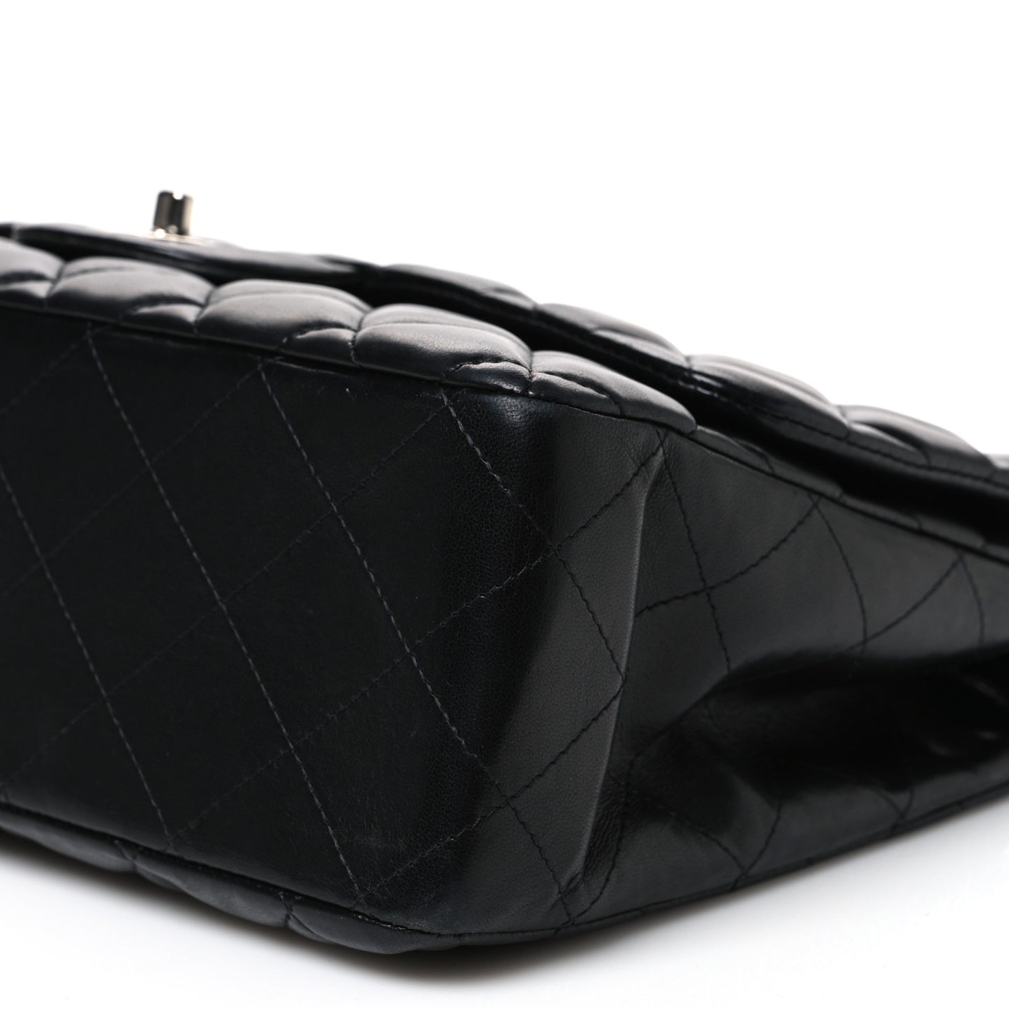 Lambskin Quilted Jumbo Single Flap Black