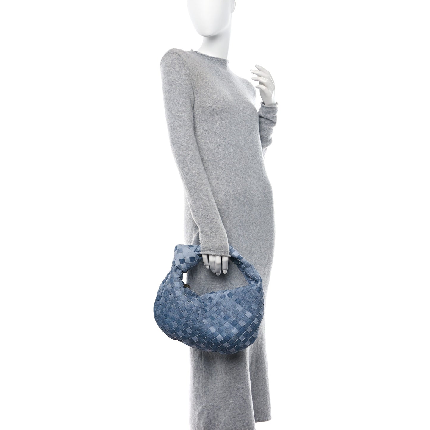 Nappa Denim Effect Intrecciato Teen Jodie Hobo Denim