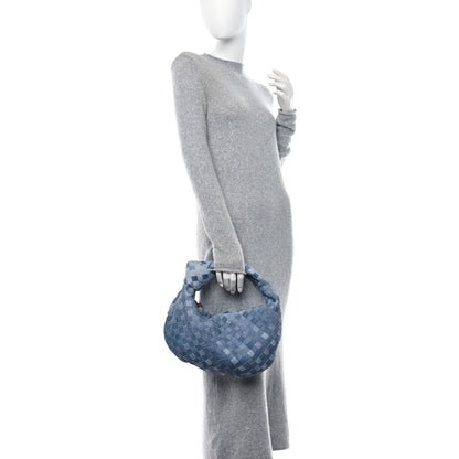 Bottega Veneta Nappa Denim Effect Intrecciato Teen Jodie Hobo Denim 2 of 9