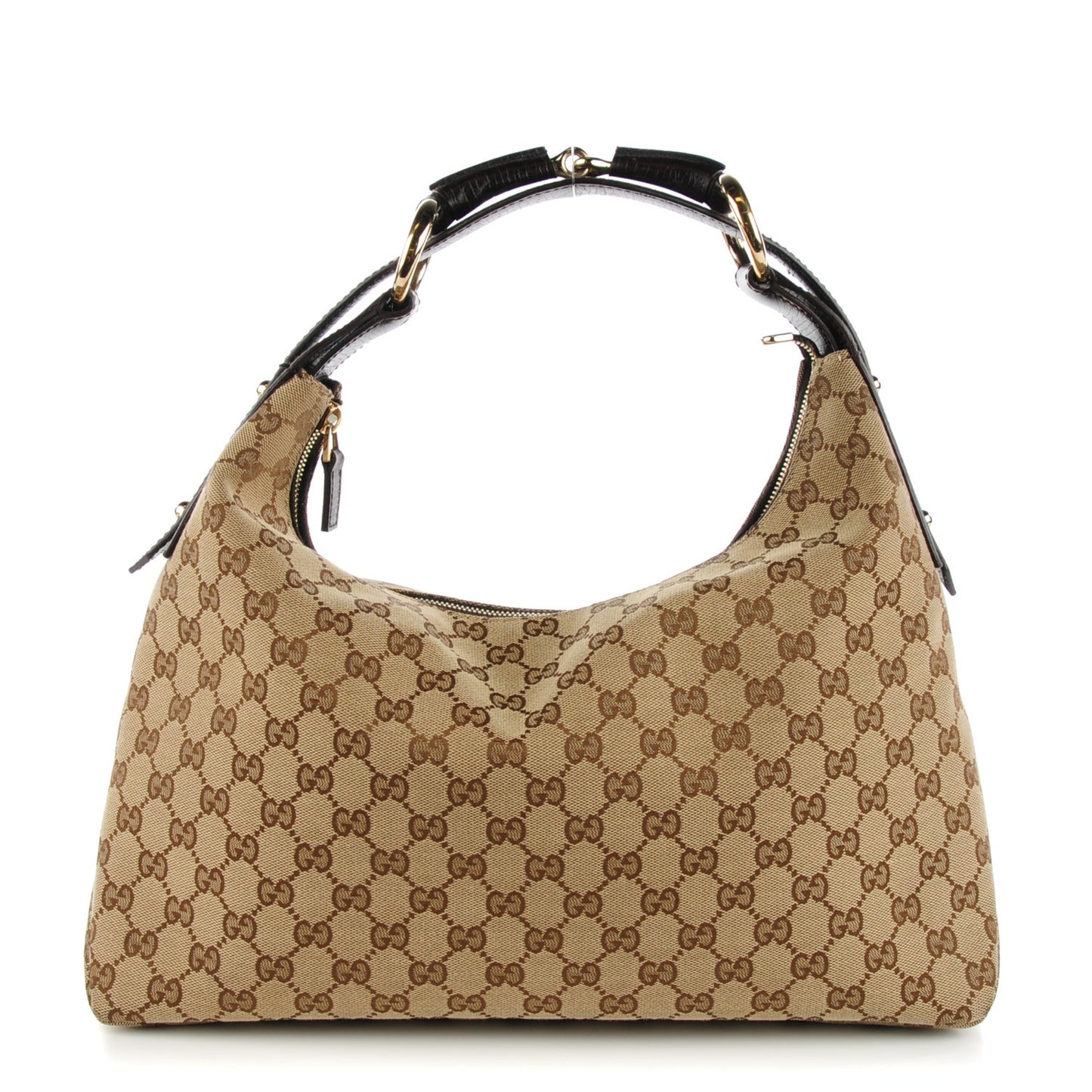 Monogram Medium Horsebit Chain Hobo Dark Brown