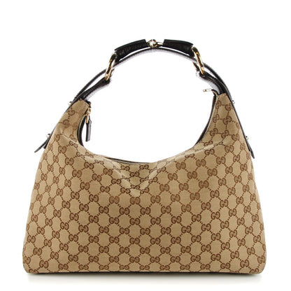 Gucci Monogram Medium Horsebit Chain Hobo Dark Brown 1 of 7