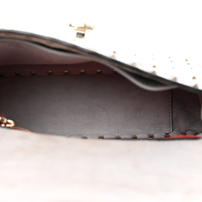 Valentino Garavani Craquele Nappa Medium Rockstud Spike Shoulder Bag Pastel Grey 5 of 10