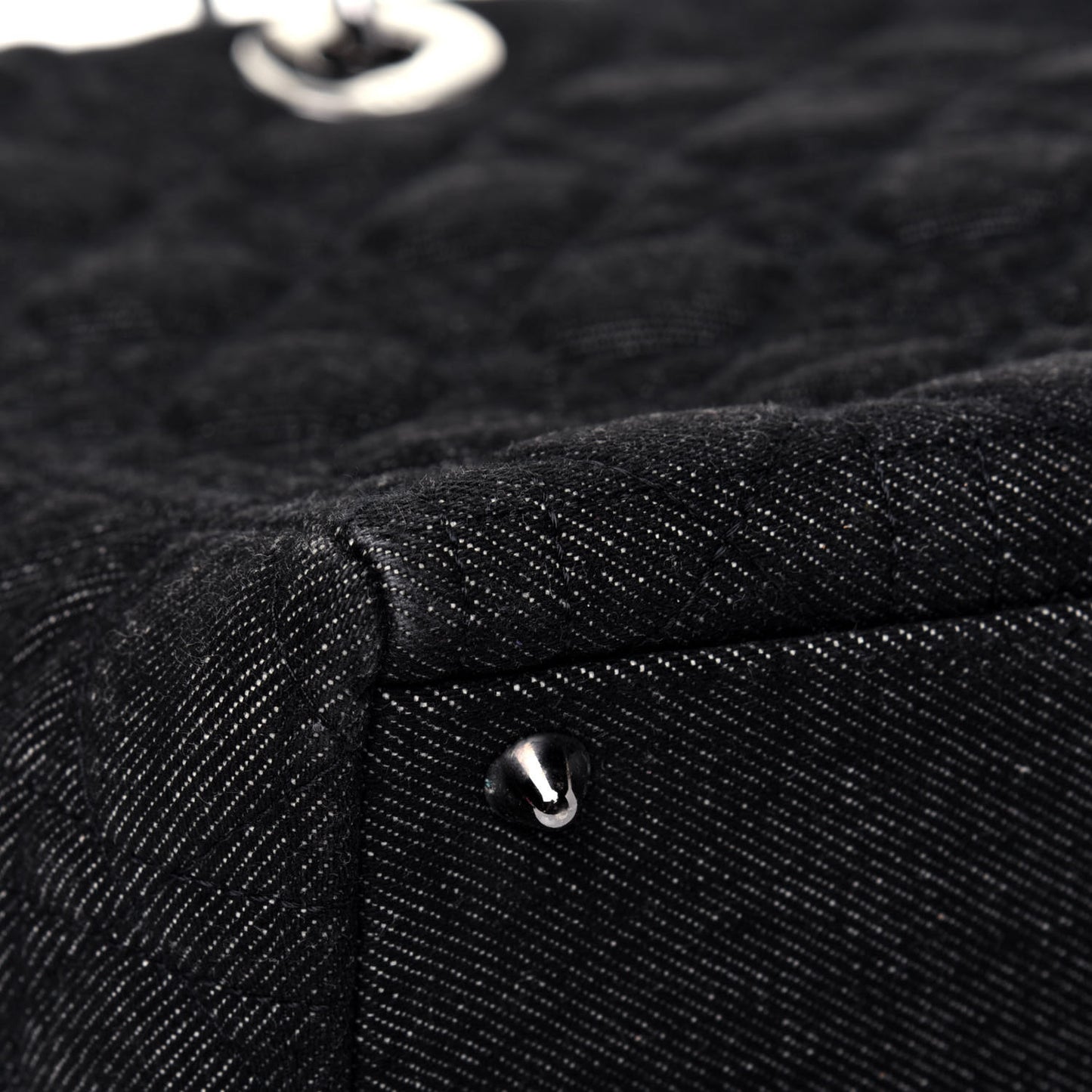Denim Cannage Large Lady Dior Black