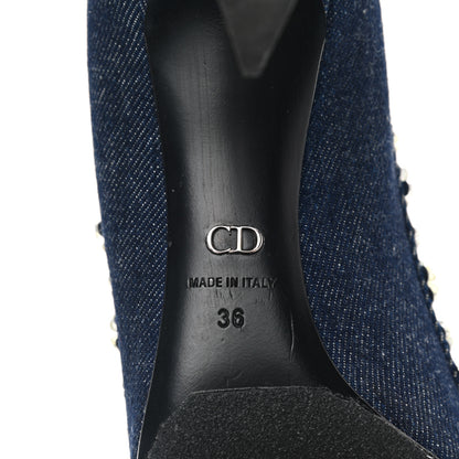 Christian Dior Denim Crystal Garland Pumps 36 Blue Fonce 7 of 9