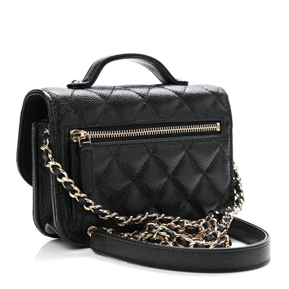 Chanel Caviar Quilted Business Affinity Clutch With Chain Black 2 of 11