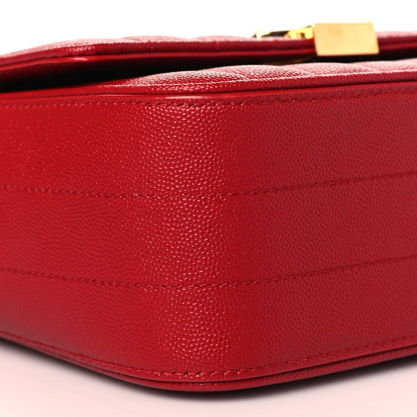 Grain De Poudre Matelasse Monogram Medium Vicky Chain Bag Red