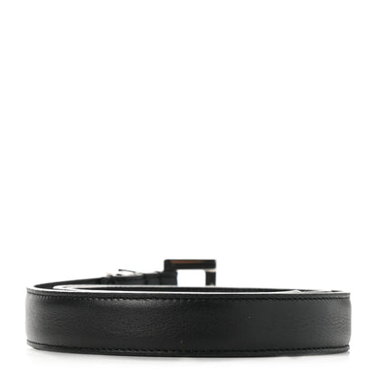 Saint Laurent Smooth Calfskin Monogram Square Buckle Belt 75 30 Black 2 of 6