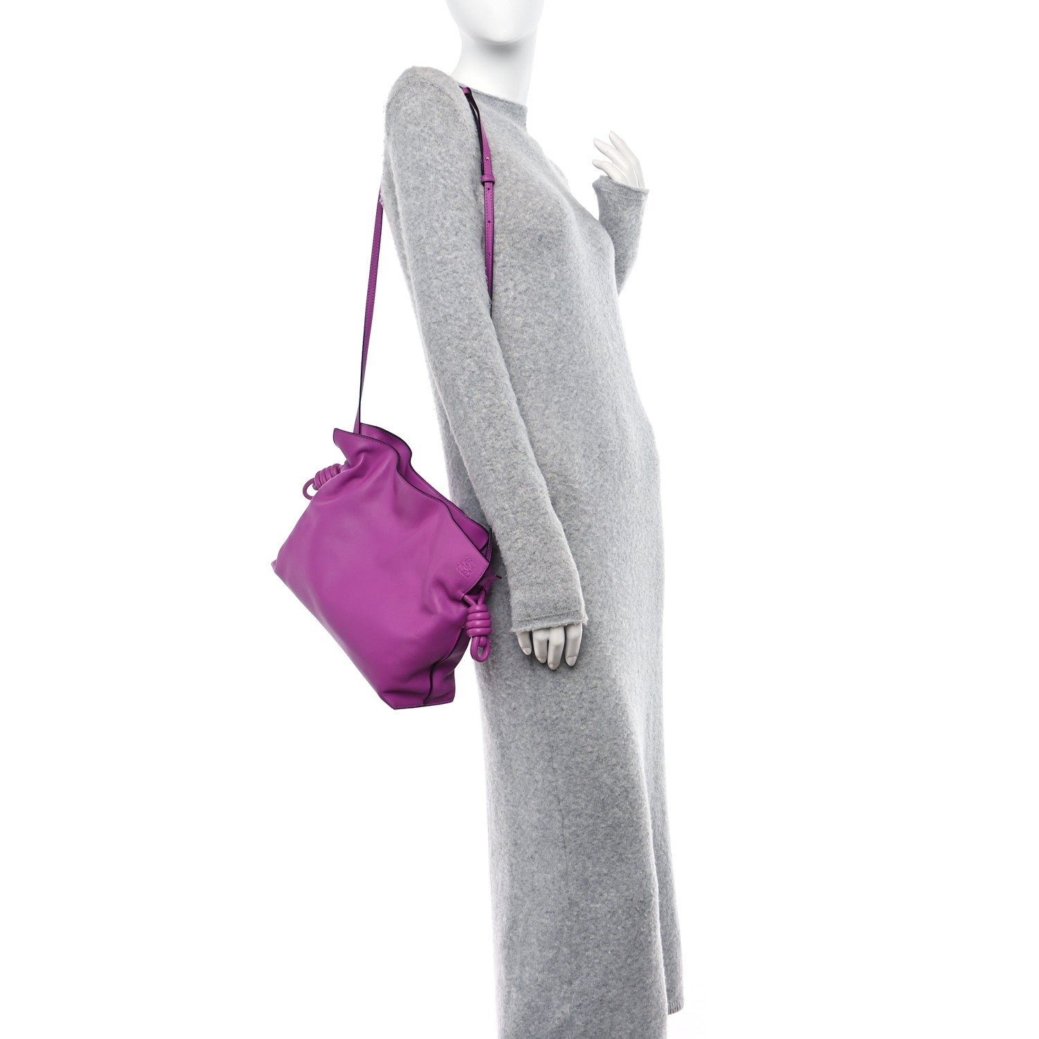 Loewe Nappa Medium Flamenco Knot Bag Purple 2 of 12