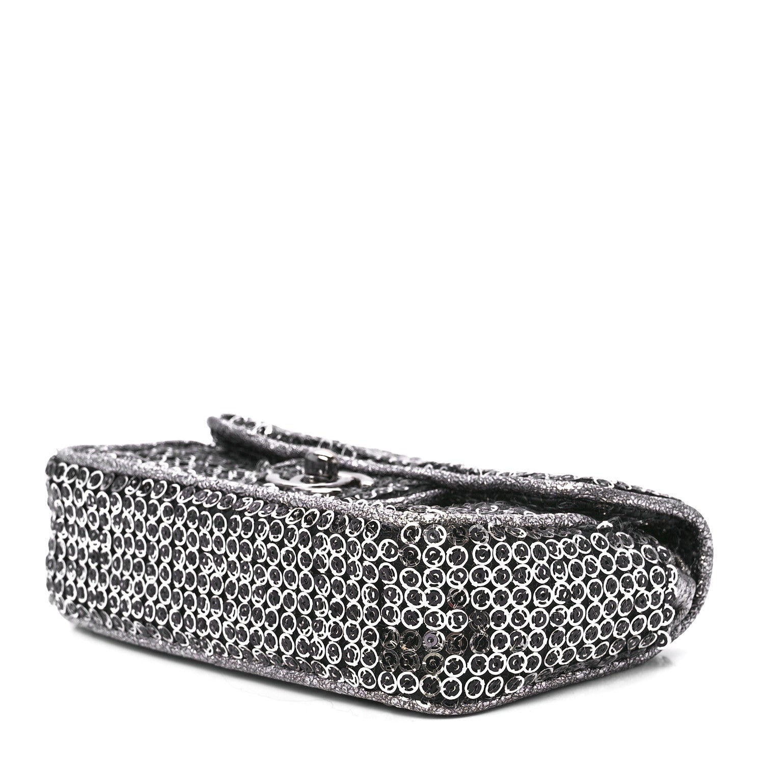 Chanel Sequin Micro Flap Dark Silver 10 of 13