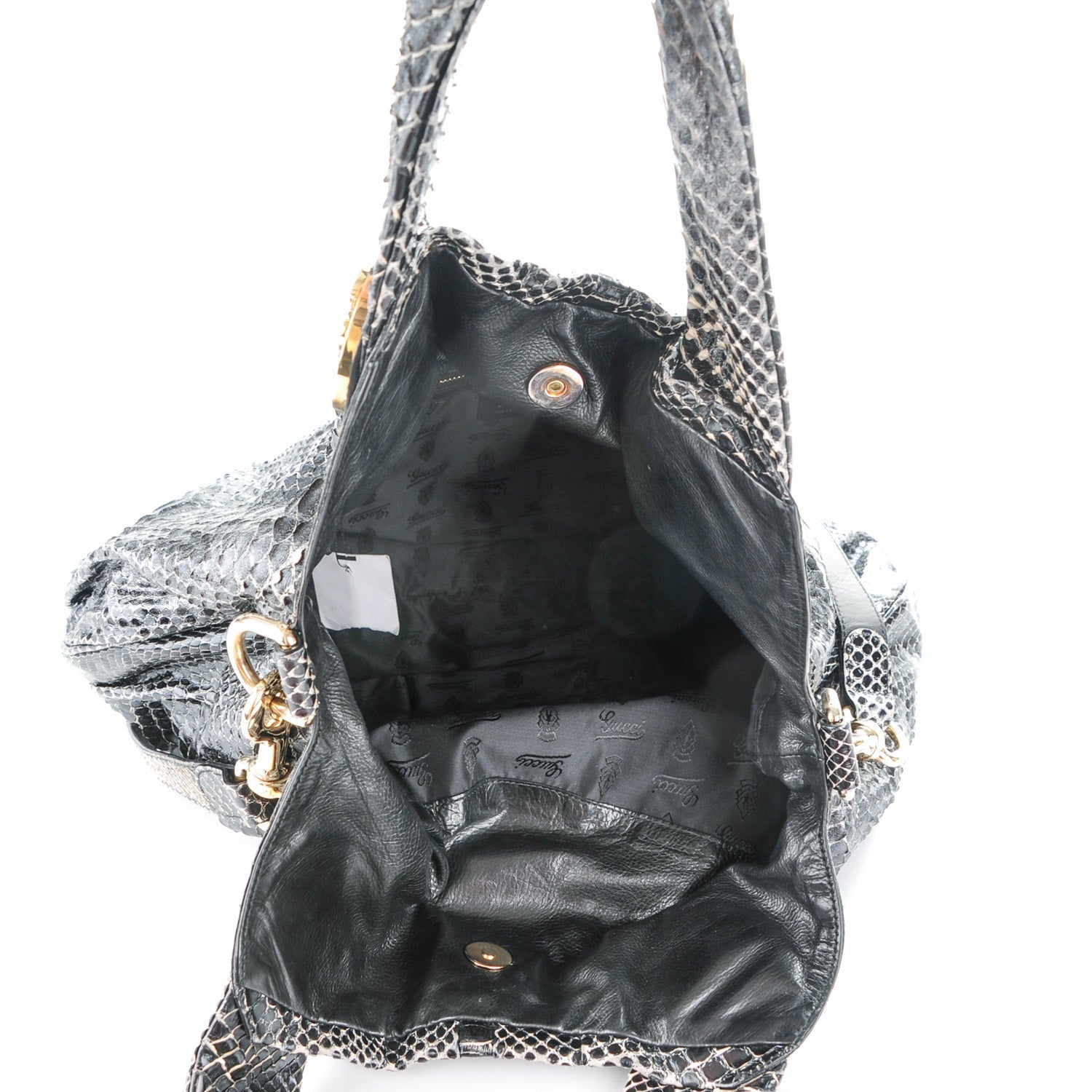 Gucci Python Medium Hysteria Top Handle Bag Black 5 of 7
