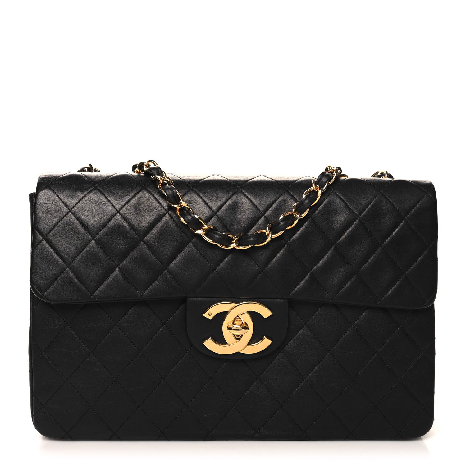 Chanel Lambskin Quilted XL Jumbo Single Flap Black 1 of 11