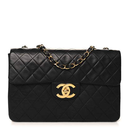 Chanel Lambskin Quilted XL Jumbo Single Flap Black 1 of 11