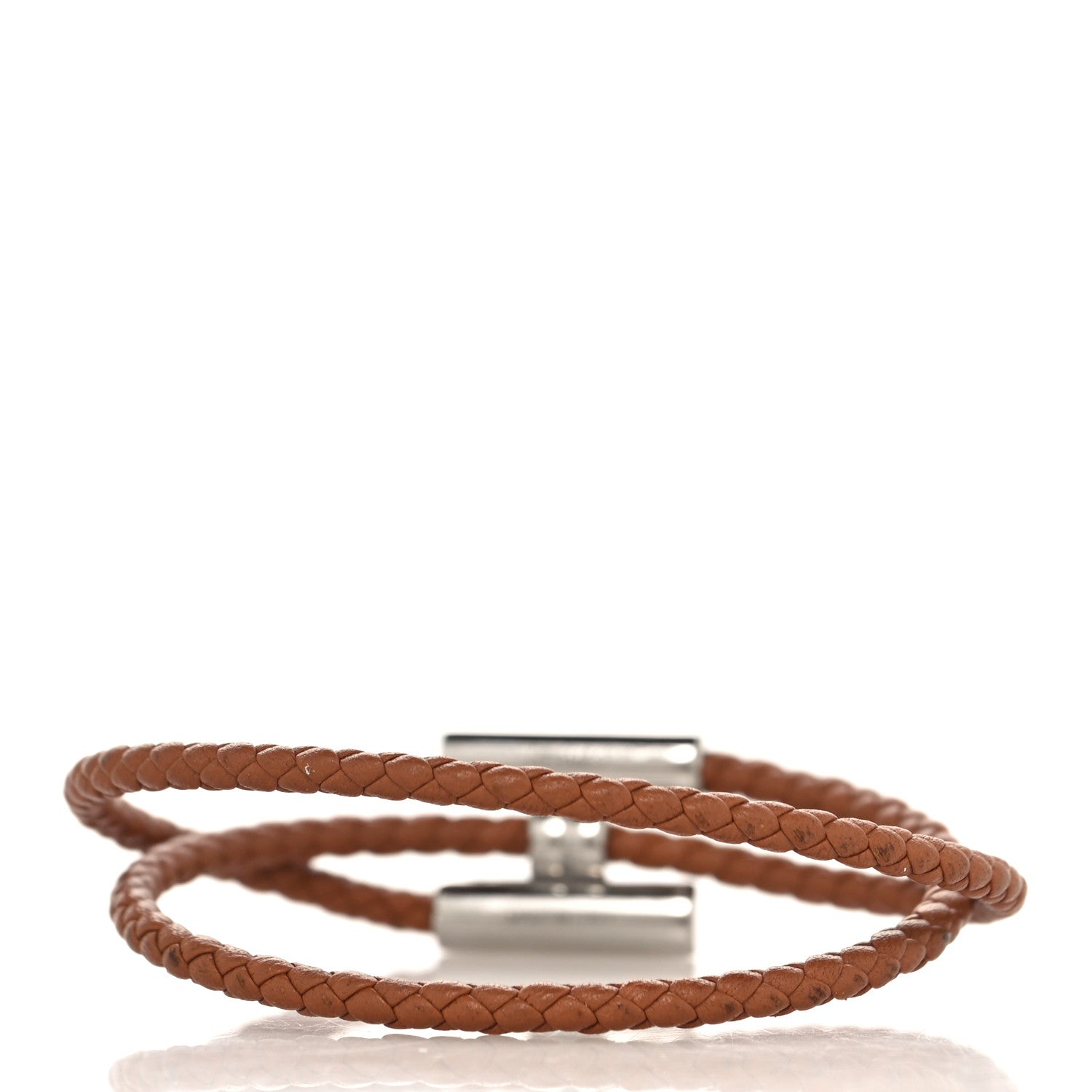 Hermes Swift Double Wrap Cord Tournis Tresse Bracelet Gold 3 of 5