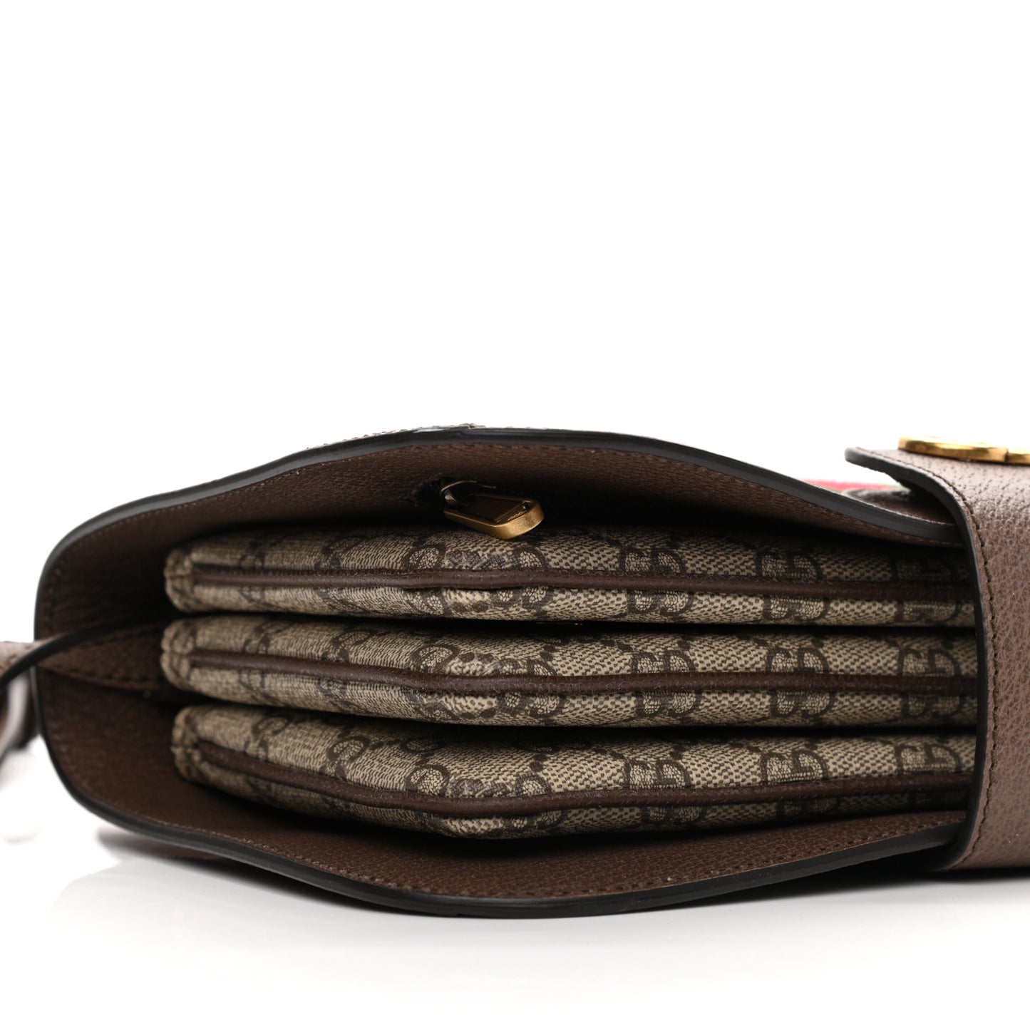 GG Supreme Monogram Web Ophidia Flap Messenger Bag Beige New Acero