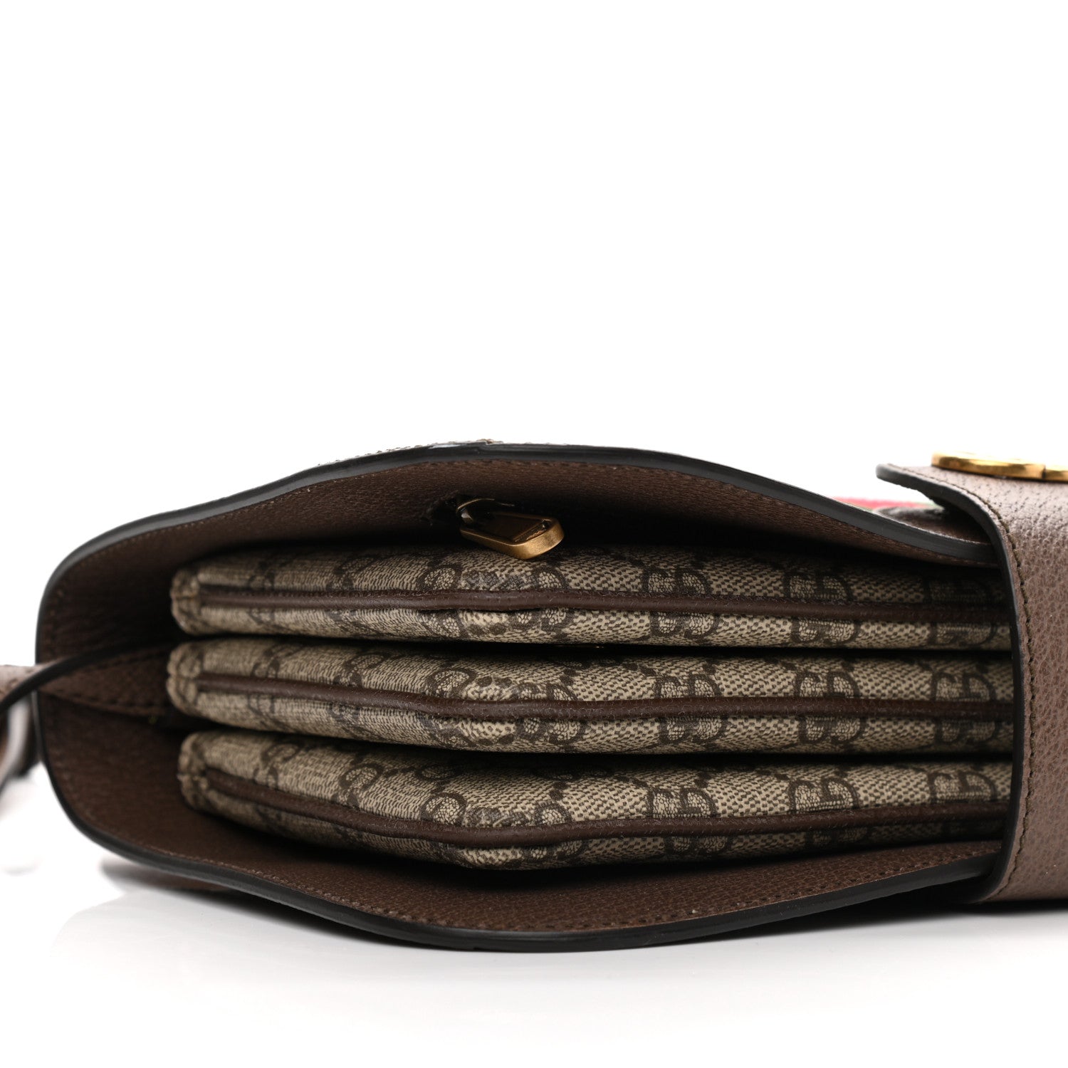 Gucci GG Supreme Monogram Web Ophidia Flap Messenger Bag Beige New Acero 9 of 10