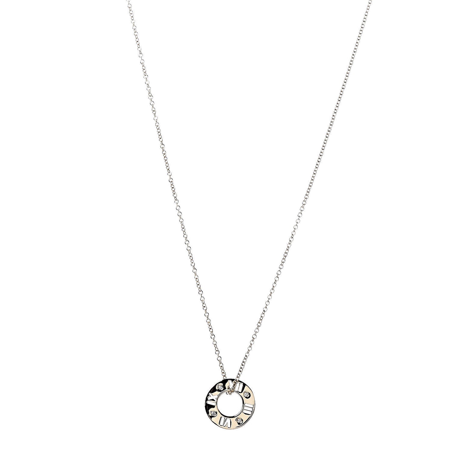 18K Yellow Gold Diamond Atlas Pierced Pendant Necklace