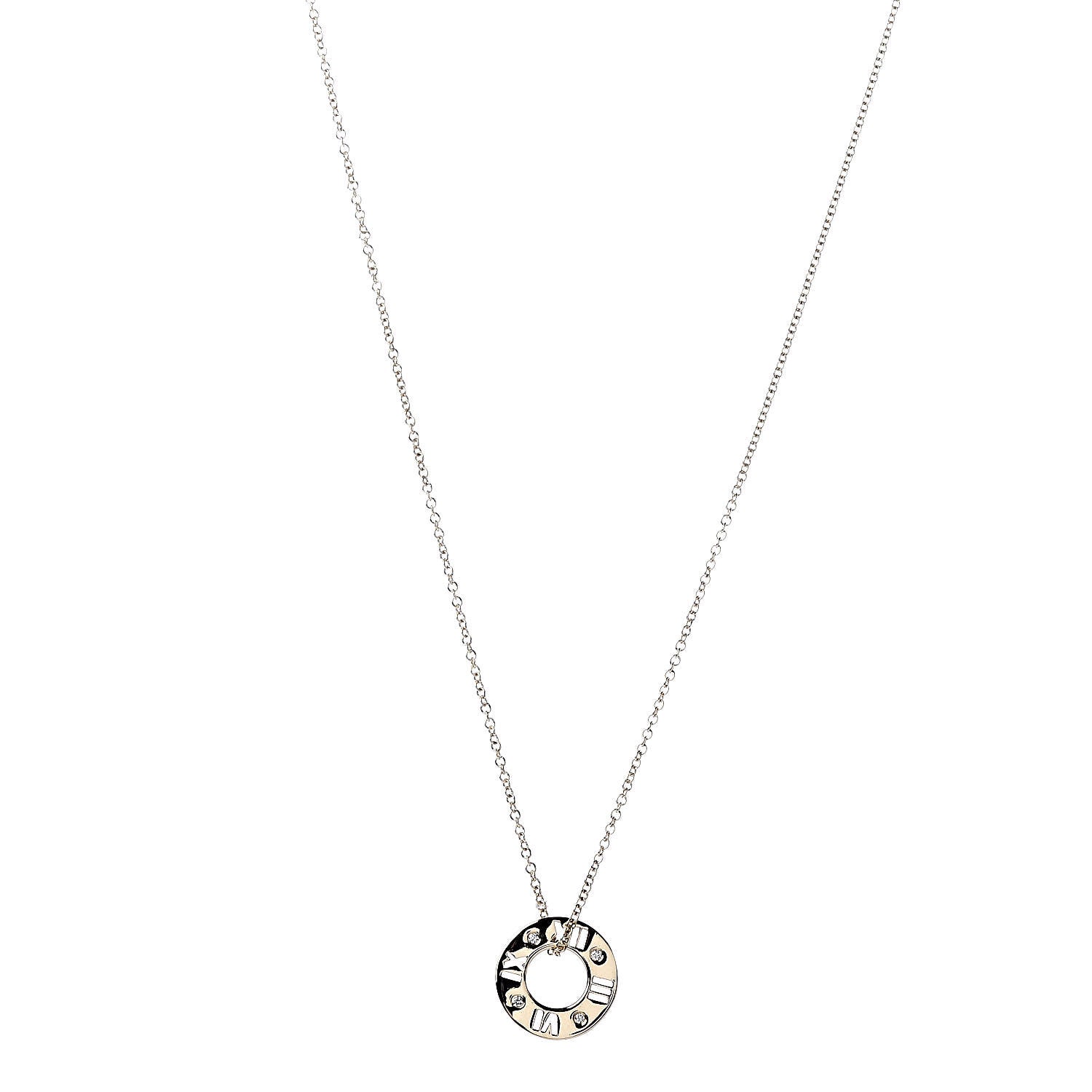 Tiffany 18K Yellow Gold Diamond Atlas Pierced Pendant Necklace 1 of 6