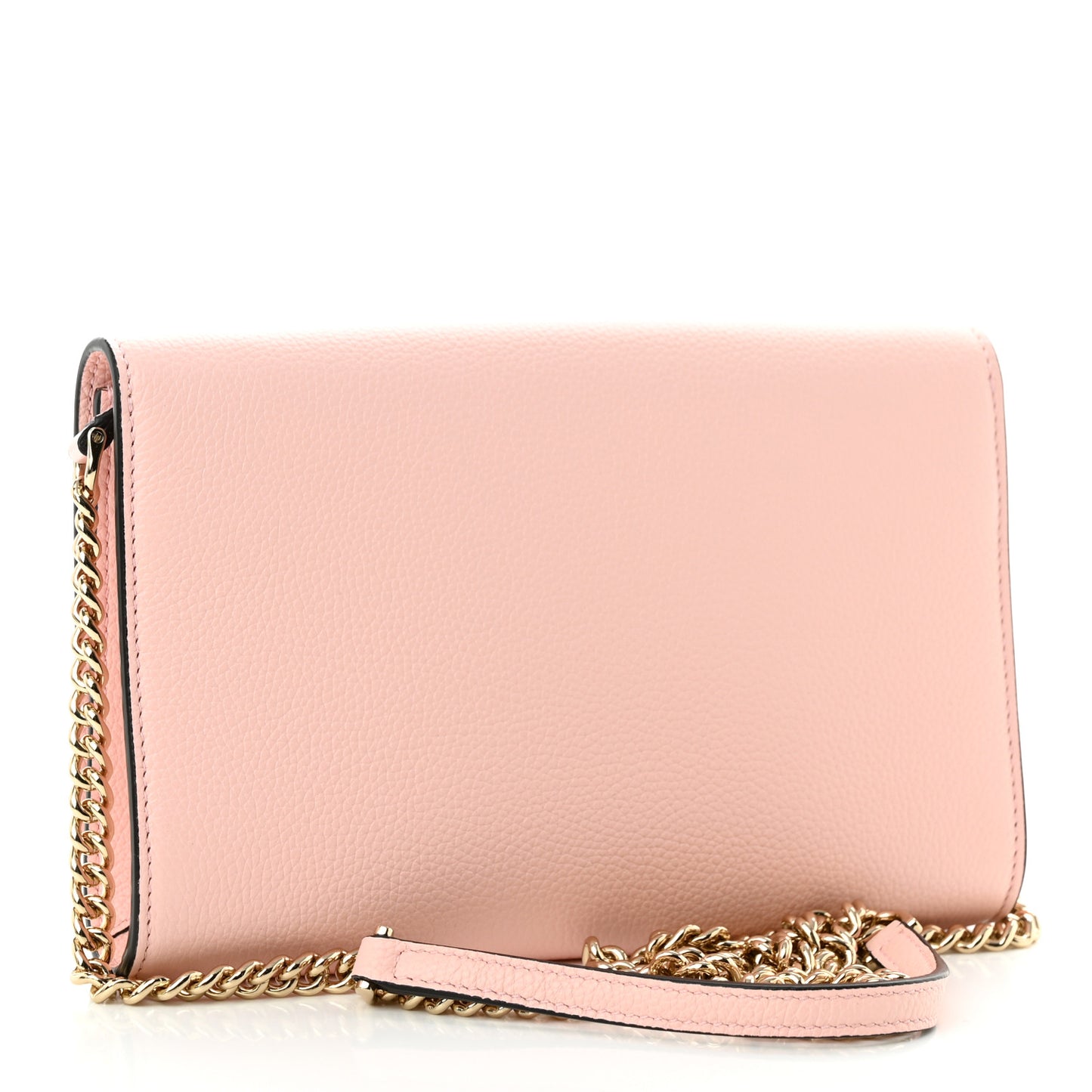 Calfskin Gancini Wallet On Chain Pink