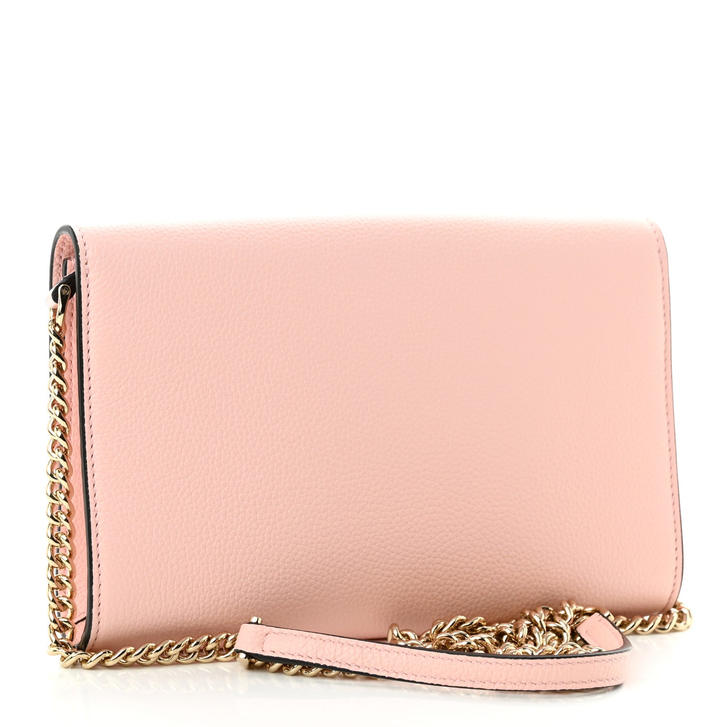 Salvatore Ferragamo Calfskin Gancini Wallet On Chain Pink 2 of 9