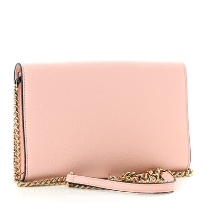 Salvatore Ferragamo Calfskin Gancini Wallet On Chain Pink 2 of 9