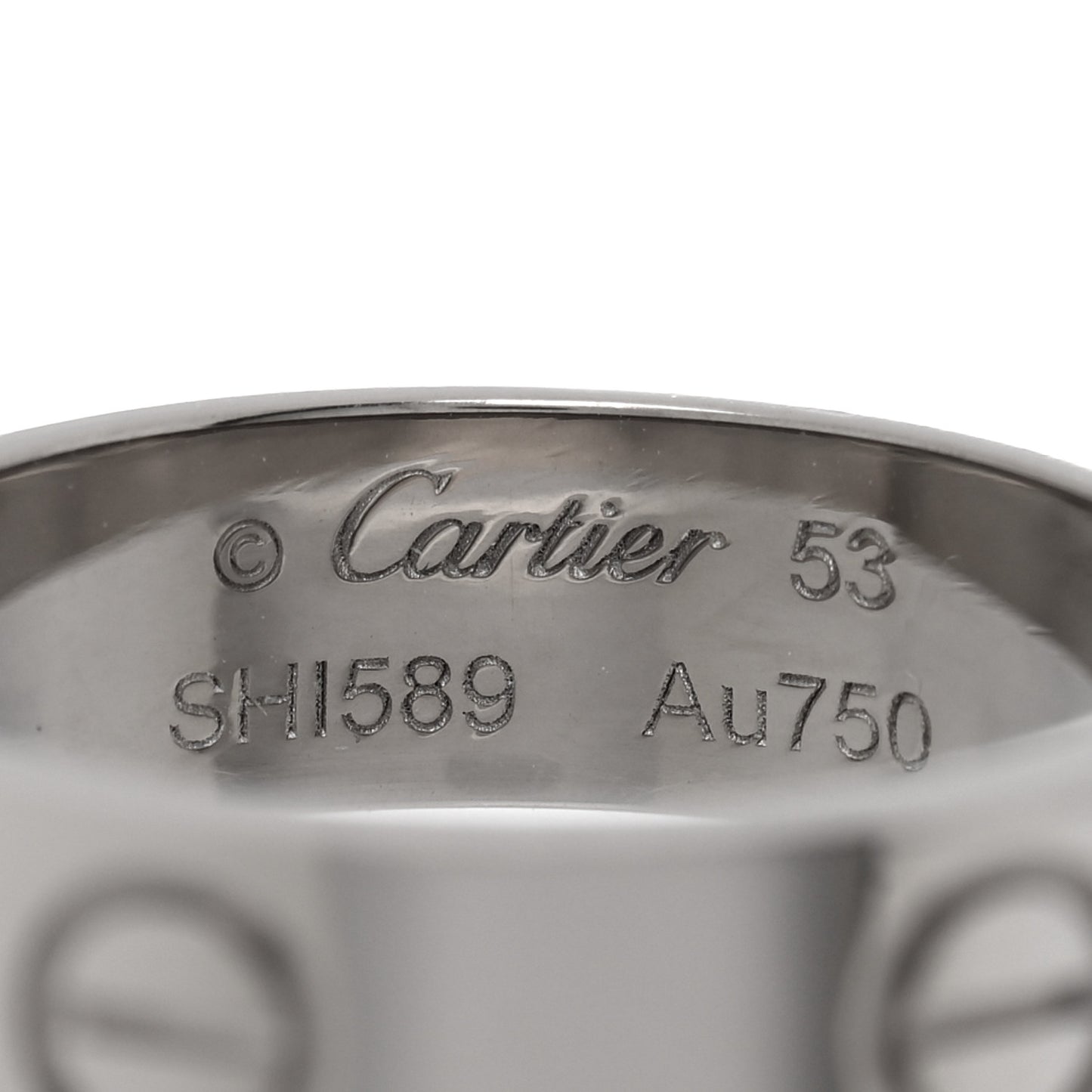 18K White Gold 5.5mm LOVE Ring 53 6.5