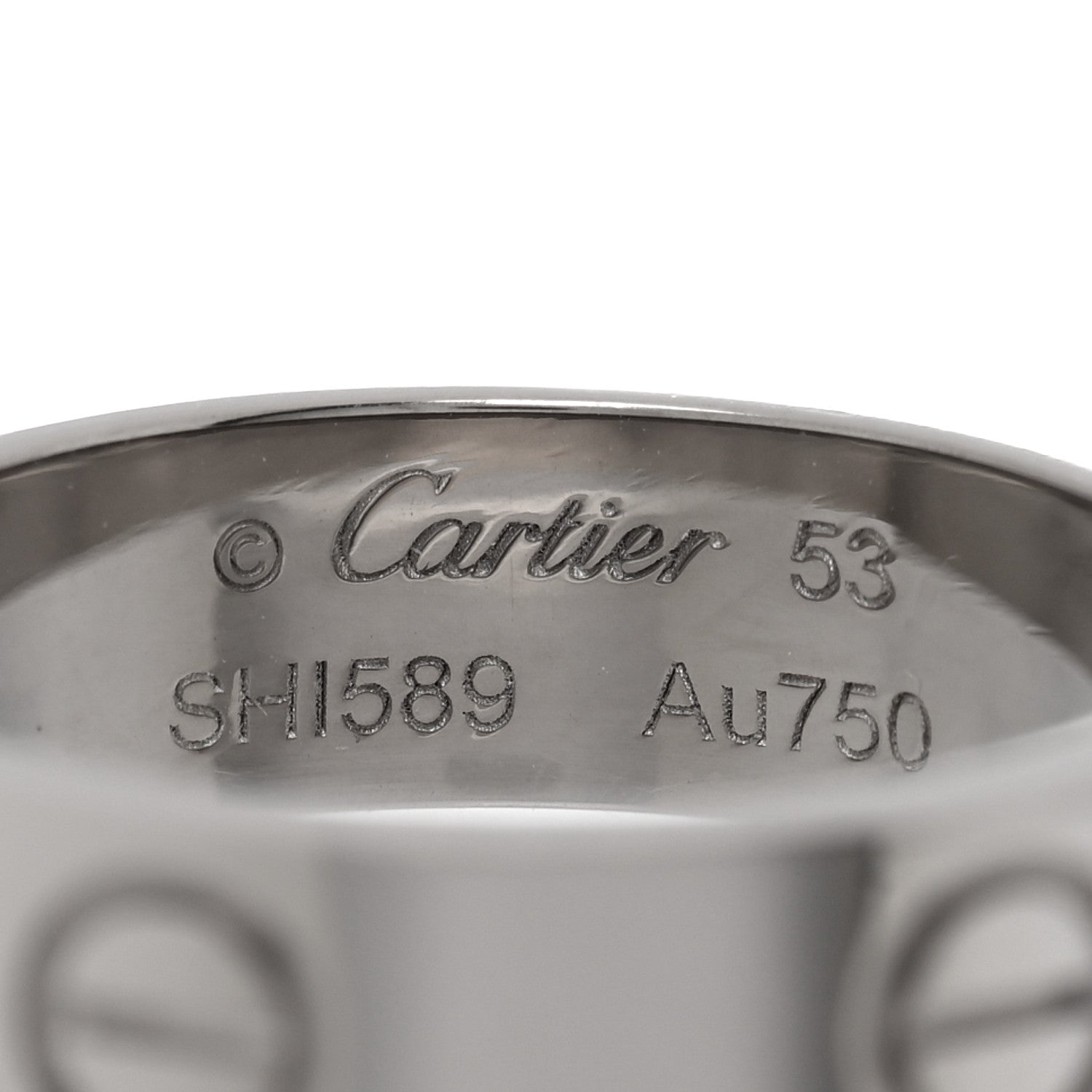 Cartier 18K White Gold 5.5mm LOVE Ring 53 6.5 4 of 5