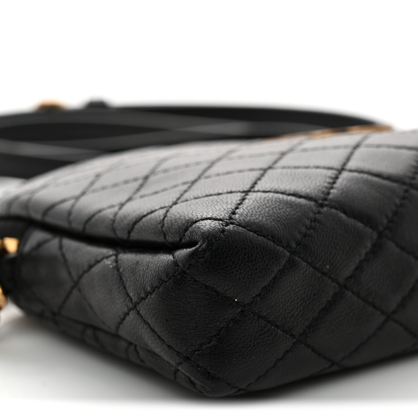 Lambskin Quilted Gaby Zipped Pouch Black