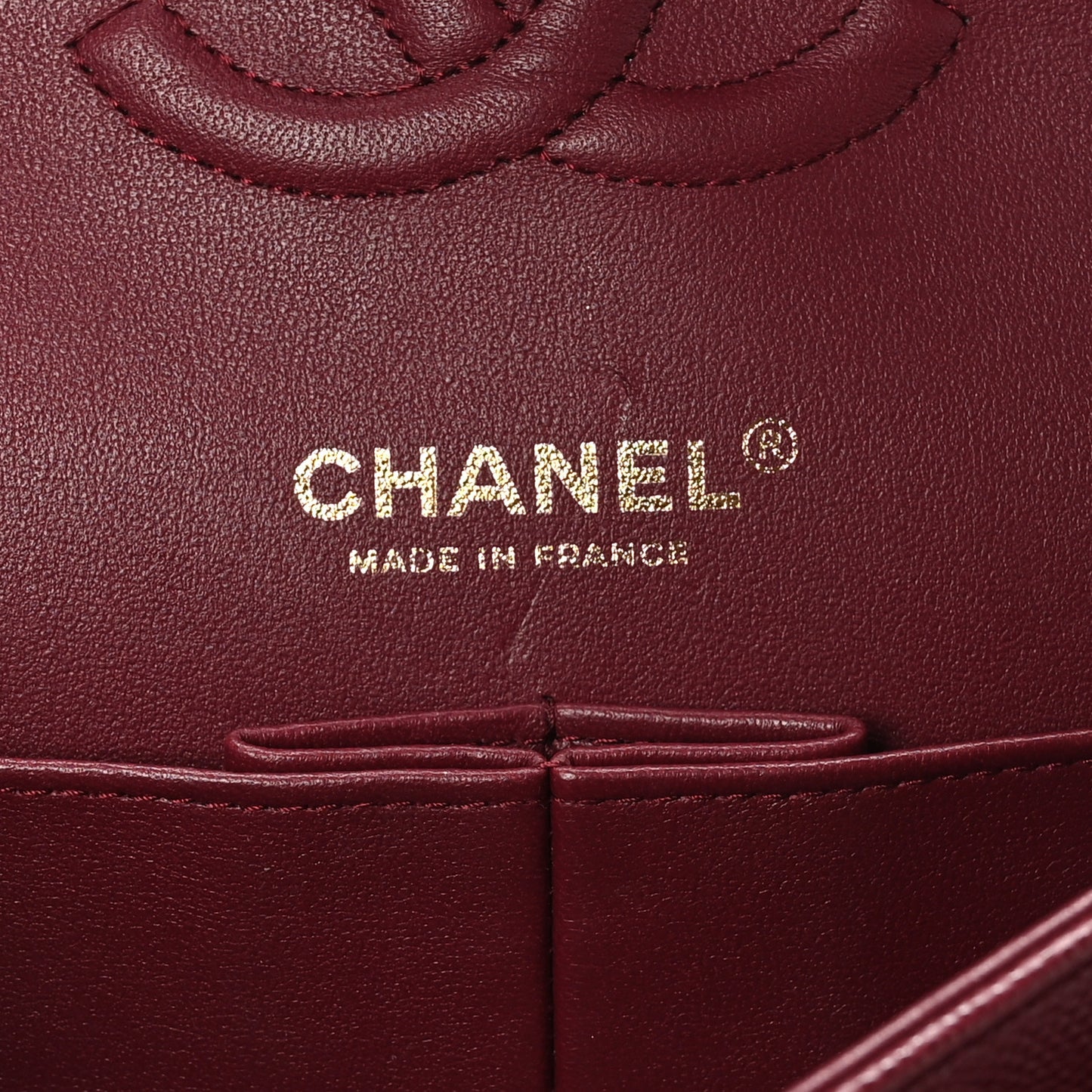 Caviar Quilted Medium Double Flap Burgundy