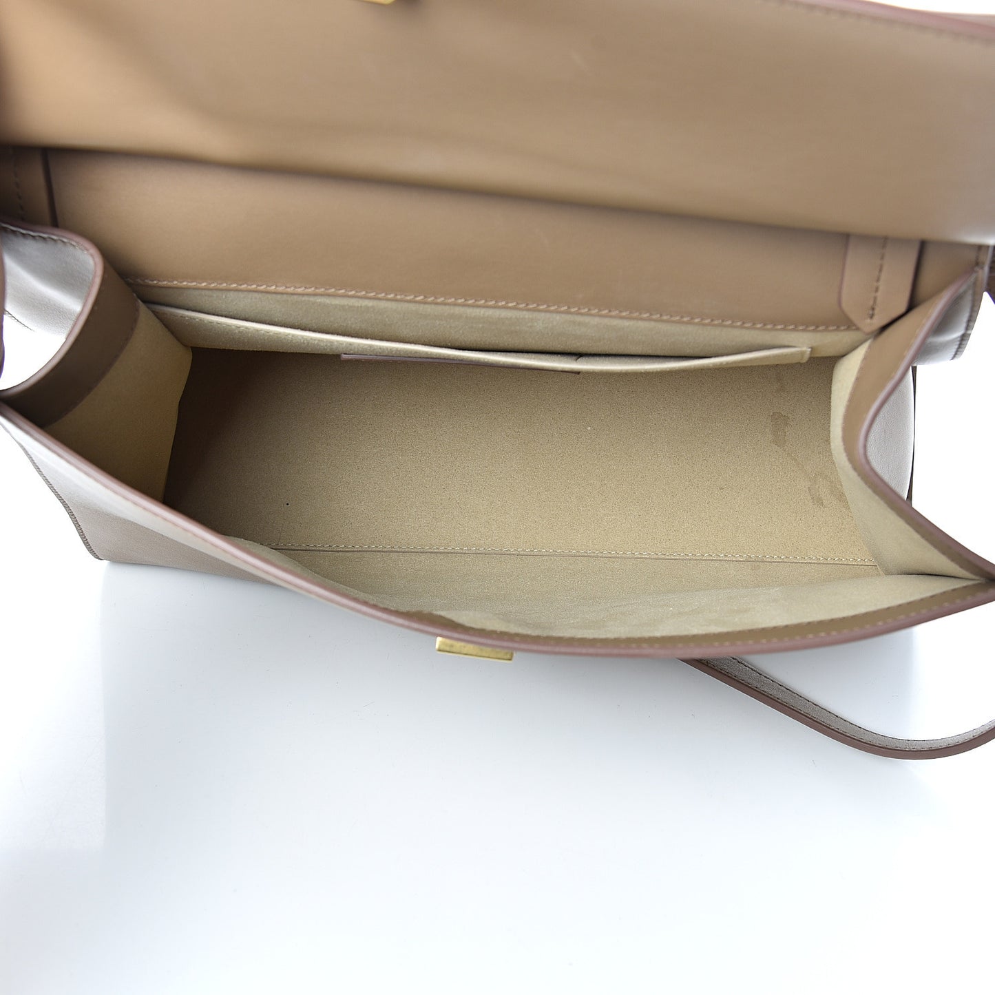 Calfskin Large Whip Top Handle Shoulder Bag Taupe