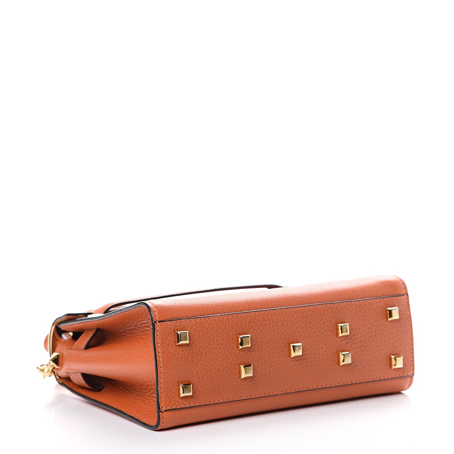 Grainy Calfskin Small My Rockstud Frame Bag Orange