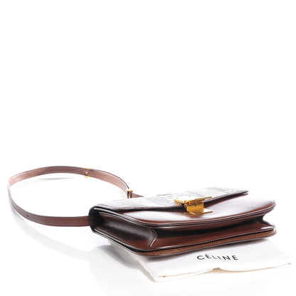 Celine Ostrich Leg Medium Classic Box Flap Bag Havana 4 of 9