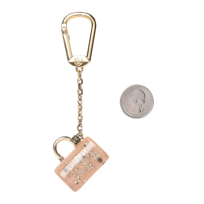 Louis Vuitton Resin Inclusion Speedy Bag Charm Key Chain Beige 2 of 2