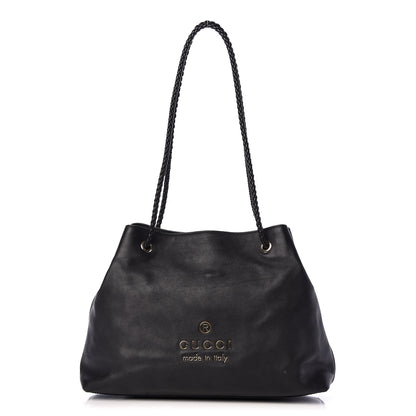 Gucci Calfskin Medium Braided Handle Gifford Tote Black 1 of 12