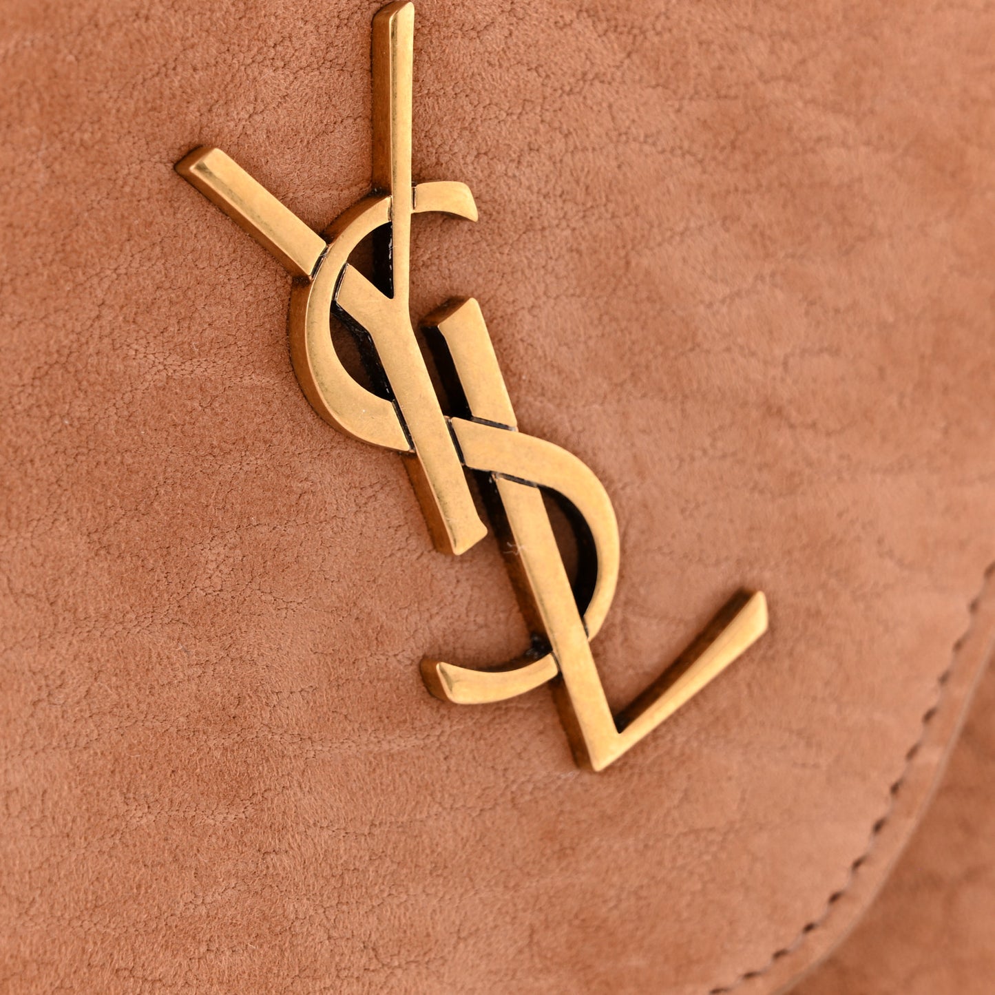 Suede Large Cassandre Envelope Pouch Golden Leaf