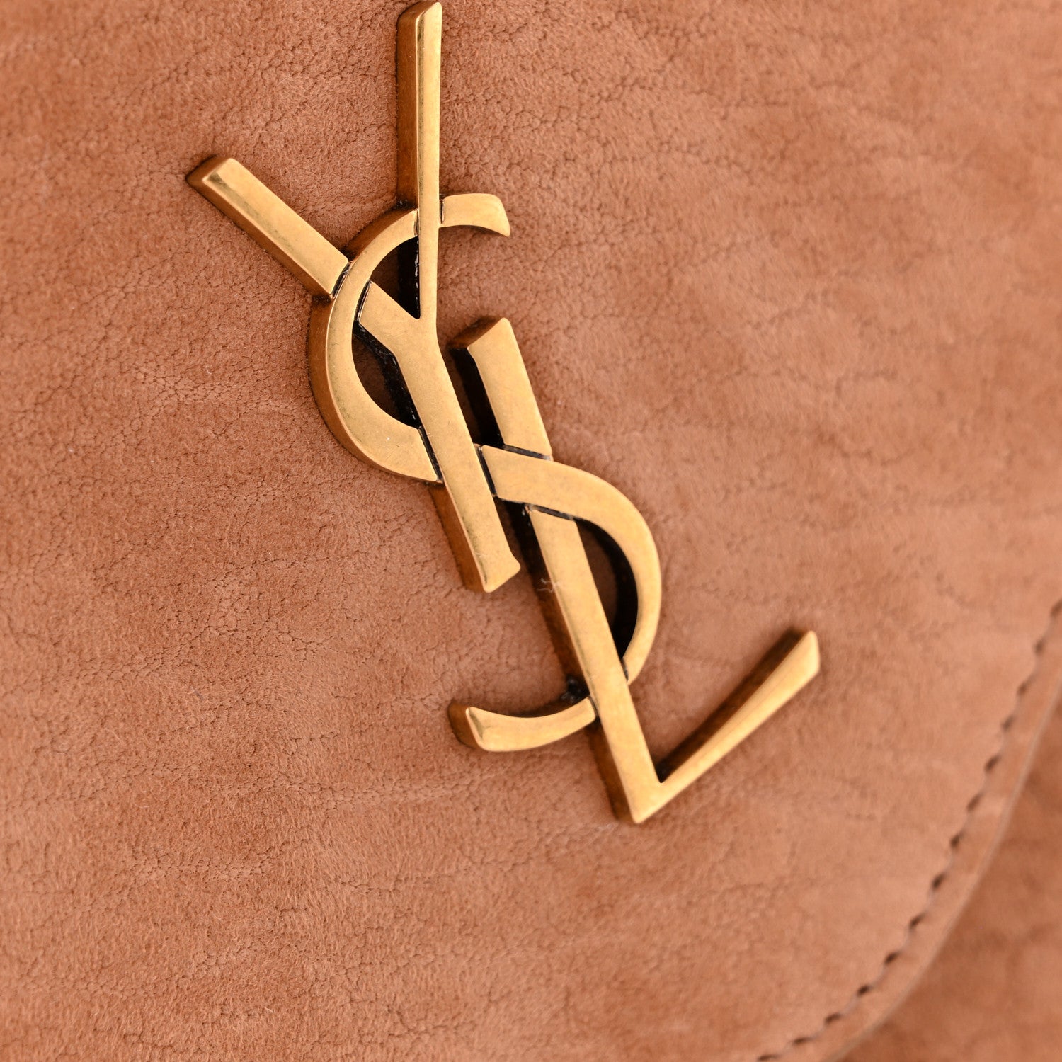 Saint Laurent Suede Large Cassandre Envelope Pouch Golden Leaf 8 of 8