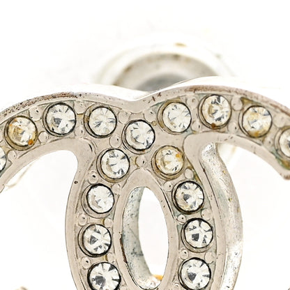 Chanel Crystal Timeless CC Earrings Silver 8 of 10