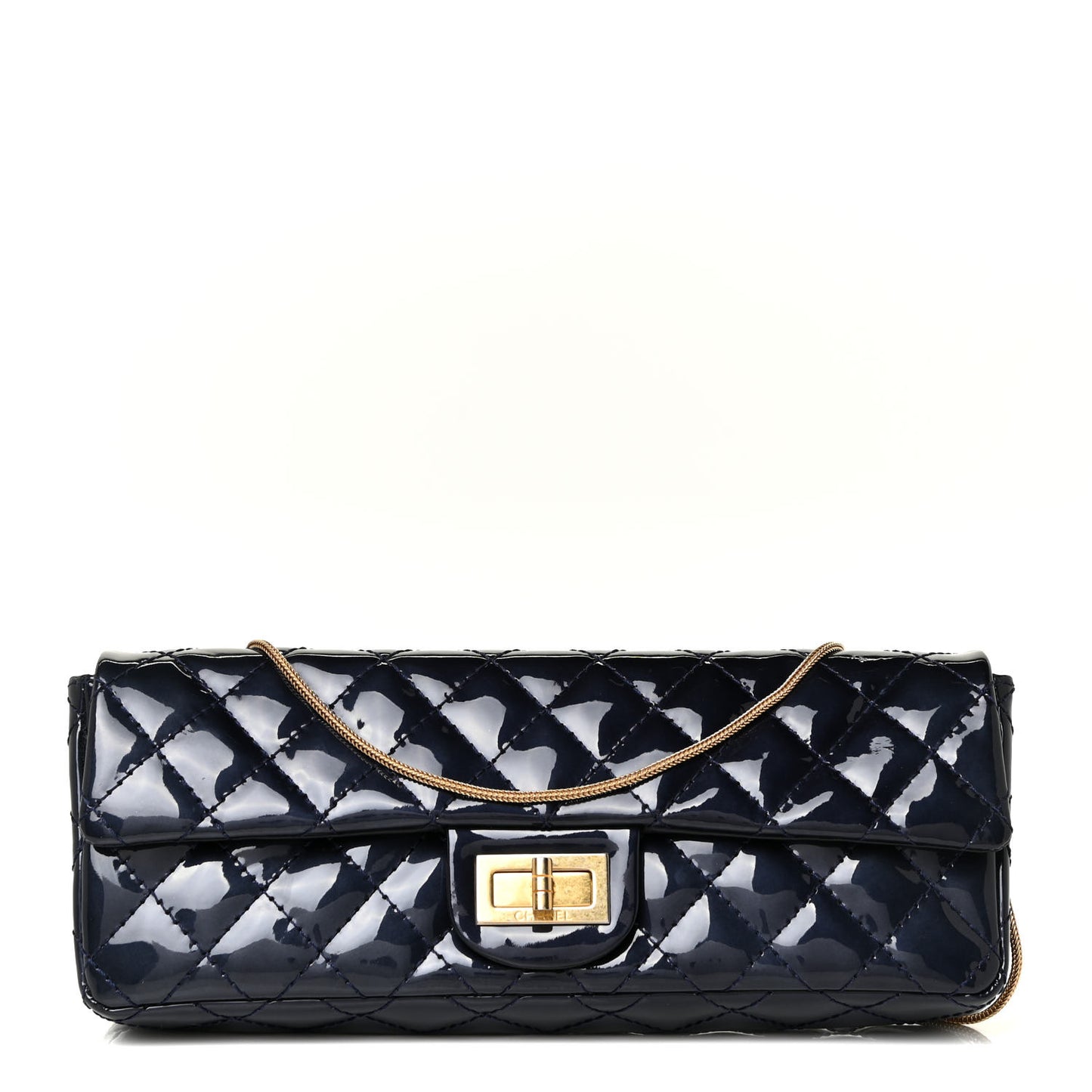 Patent Quilted 2.55 Reissue East West Clutch Navy Blue