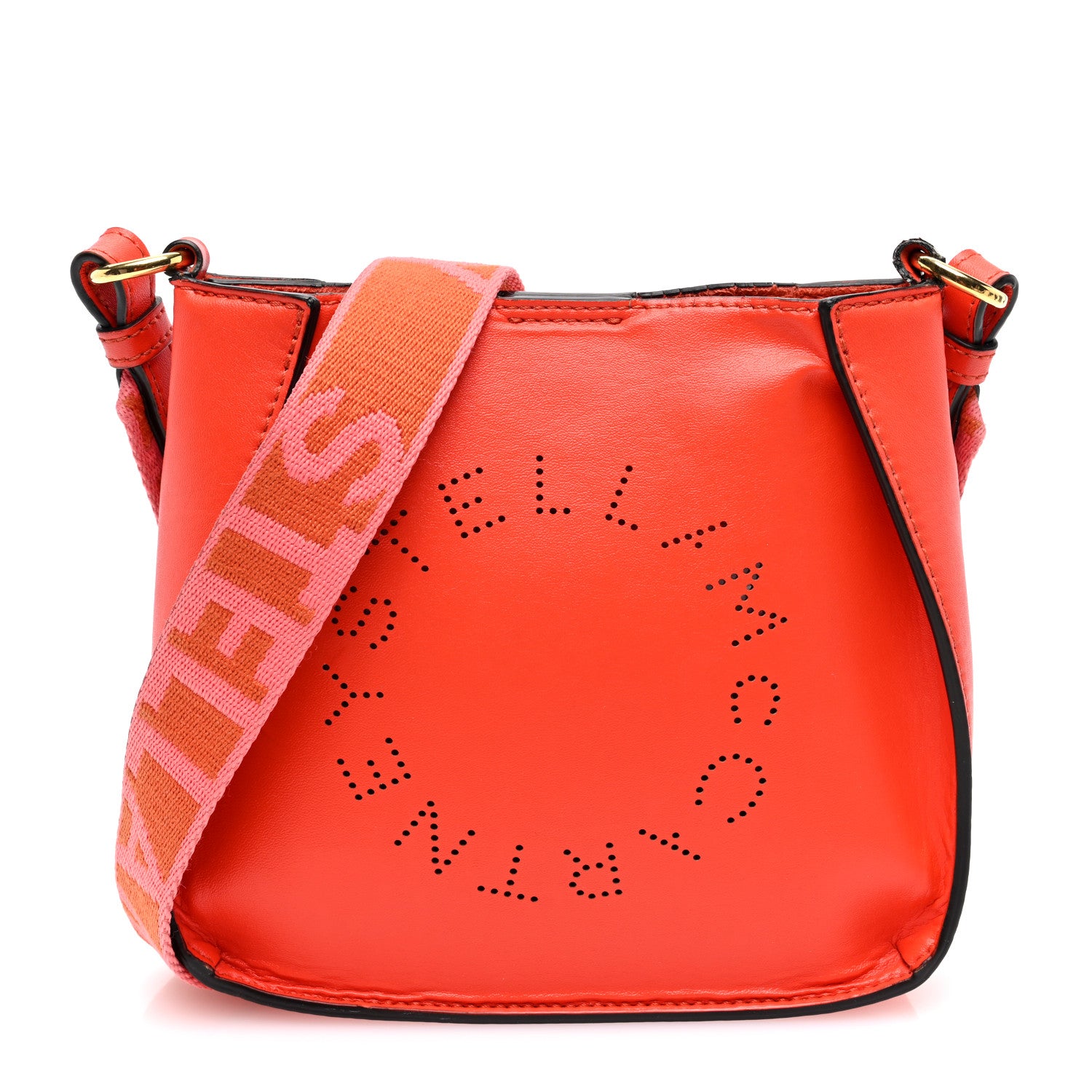 Stella McCartney Eco Alter Nappa Perforated Logo Mini Crossbody Orange 1 of 11