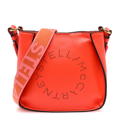 Stella McCartney Eco Alter Nappa Perforated Logo Mini Crossbody Orange 1 of 11